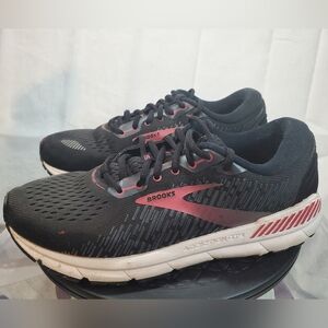 Brooks Womens Addiction GTS 15 Black White Pink Running Shoes SIZE 9.5 2A NARROW